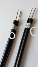 75 Ohm Digital Coaxial Cable , Flat Coaxial Cable Black PVC Tri - Shield